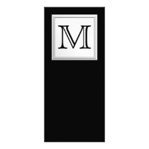 Monogramme fait sur commande imprimé. Gris noir et Carte Double Customisable