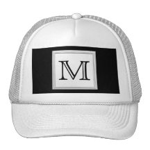 Monogramme fait sur commande imprimé. Gris noir et Casquette De Camionneur