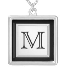 Monogramme fait sur commande imprimé. Gris noir et Pendentif
