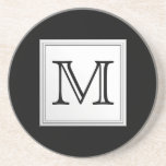 Monogramme fait sur commande imprimé. Gris noir et Dessous De Verre