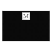 Monogramme fait sur commande imprimé. Gris noir et Papier À Lettre Personnalisé