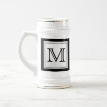 Monogramme fait sur commande imprimé. Gris noir et Mug À Café