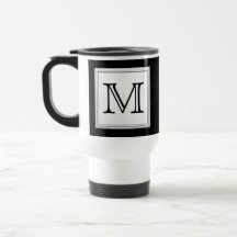 Monogramme fait sur commande imprimé. Gris noir et Tasse À Café