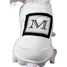 Monogramme fait sur commande imprimé. Gris noir et Manteaux Pour Chien