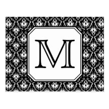 Monogramme fait sur commande. Modèle noir et blanc Carte Postale