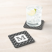 Monogramme fait sur commande. Modèle noir et blanc Sous-bock