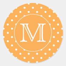 Monogramme fait sur commande. Point de polka orang Autocollants