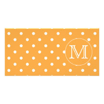 Monogramme fait sur commande. Point de polka orang Modèle Pour Photocarte