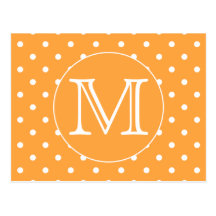 Monogramme fait sur commande. Point de polka orang Cartes Postales