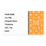 Monogramme fait sur commande. Point de polka orang Modèle De Carte De Visite