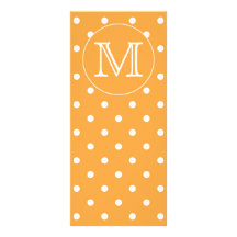Monogramme fait sur commande. Point de polka orang Modèle De Carte Double
