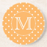 Monogramme fait sur commande. Point de polka orang Dessous De Verres