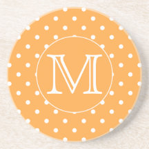 Monogramme fait sur commande. Point de polka orang Dessous De Verres