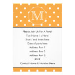 Monogramme fait sur commande. Point de polka orang Invitation