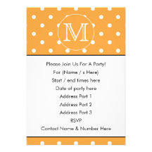 Monogramme fait sur commande. Point de polka orang Invitation