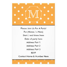 Monogramme fait sur commande. Point de polka orang Invitation