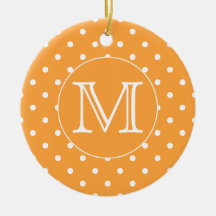 Monogramme fait sur commande. Point de polka orang Décoration De Noël