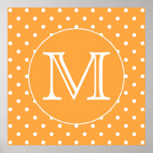 Monogramme fait sur commande. Point de polka orang Posters