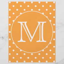 Monogramme fait sur commande. Point de polka orang Prospectus