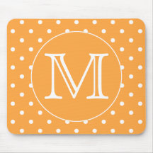Monogramme fait sur commande. Point de polka orang Tapis De Souris