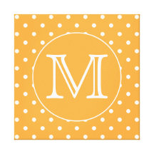 Monogramme fait sur commande. Point de polka orang Impression Sur Toile