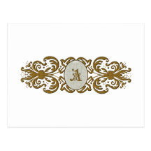 Monogramme fleuri de rouleau une carte postale