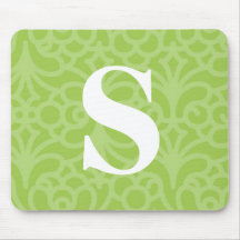 Monogramme floral fleuri - lettre S Tapis De Souris