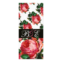 MONOGRAMME FLORAL TURQUOISE BLEU DE BEL DE ROSE AQ CARTONS D'INVITATION PERSONNALISÉS