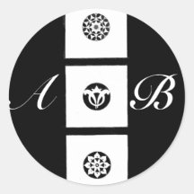 MONOGRAMME FLORENTIN D'HARMONIE DE LA RENAISSANCE AUTOCOLLANTS