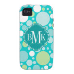 Monogramme fou de motif de point de polka étui iPhone 4/4S