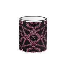 Monogramme gothique K de mystère rose Tasse