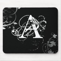 Monogramme initial customisé tapis de souris
