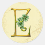 Monogramme irlandais E d'or Autocollants