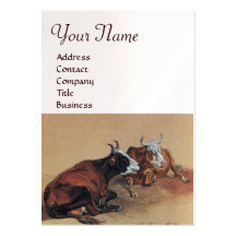 MONOGRAMME MENTEUR de DEUX VACHES, papier blanc de Cartes De Visite Personnelles