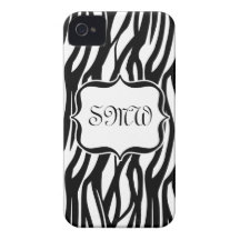 Monogramme noir/blanc génial de zèbre coque Case-Mate iPhone 4