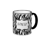 Monogramme noir/blanc génial de zèbre tasse