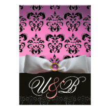 MONOGRAMME NOIR LILAS DE DAMASSÉ   DE ROSE BLANC D FAIRE-PART