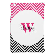 Monogramme noir rose de chevron