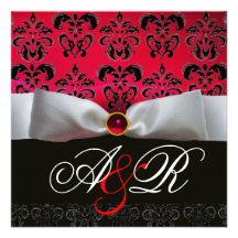 MONOGRAMME NOIR ROUGE DE DAMASSÉ DE BOURGOGNE DE R FAIRE-PARTS