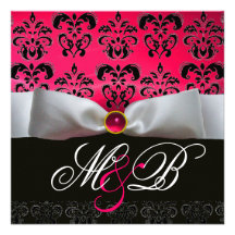 MONOGRAMME NOIR ROUGE ROUGE-ROSE DE DAMASSÉ DE RUB BRISTOLS