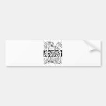 Monogramme noir vintage B d'art déco floral Autocollants Pour Voiture