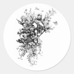 Monogramme P avec les tulipes et le papillon Autocollants