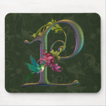 Monogramme P de colibri Tapis De Souris