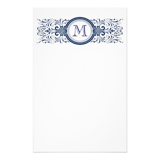 Monogramme personnalisable fleuri stationnaire papier à lettre personnalisable