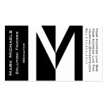 Monogramme professionnel des affaires M noir et bl Modèle De Carte De Visite