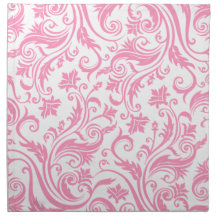 Monogramme rose de damassé serviettes imprimées