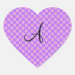 Monogramme rose de pourpre de coeurs de point de p autocollants