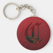 Monogramme rose gothique C Porte-clés