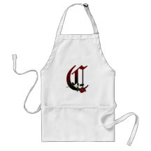 Monogramme rose gothique C Tablier