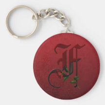 Monogramme rose gothique F Porte-clé